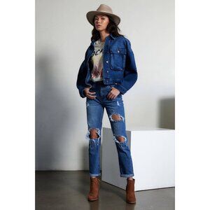 Vibrant Oversized Denim‎ Jacket Size Large